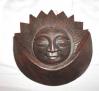 WOODEN HAND-CRAFTED HOME DECORATIVE MOON FACE MASK. 