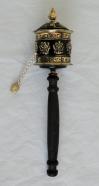 Tibetan OM MANTRA ASTAMANGALA Copper Prayer Wheel