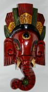 STUNNING WOODEN HAND CRAFTED GANESH MASK.